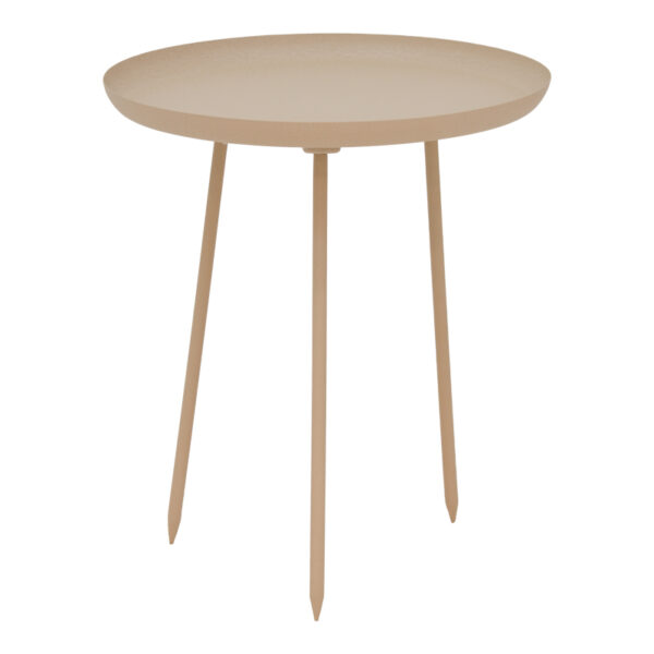 Βοηθητικό τραπέζι Flaz Inart μπεζ μέταλλο Φ39x44εκ - 287-000024