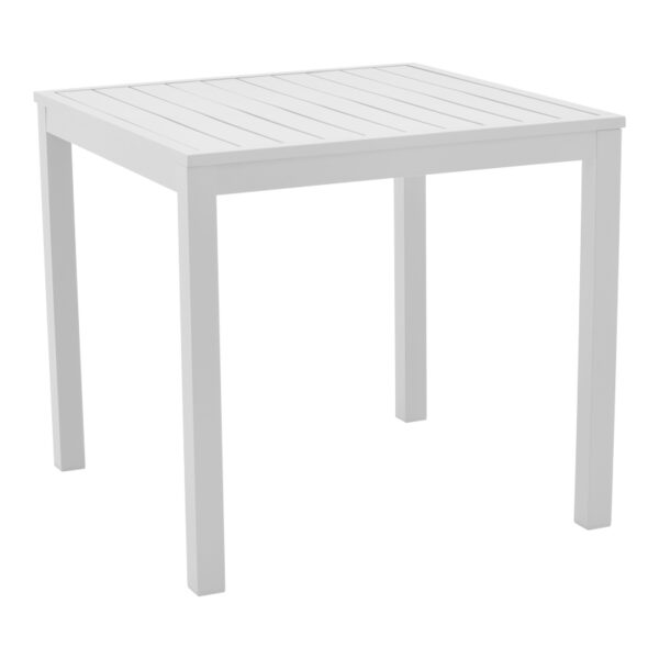 Τραπέζι Kliton  pakoworld αλουμινίου λευκό 80x80x74εκ - 288-000006