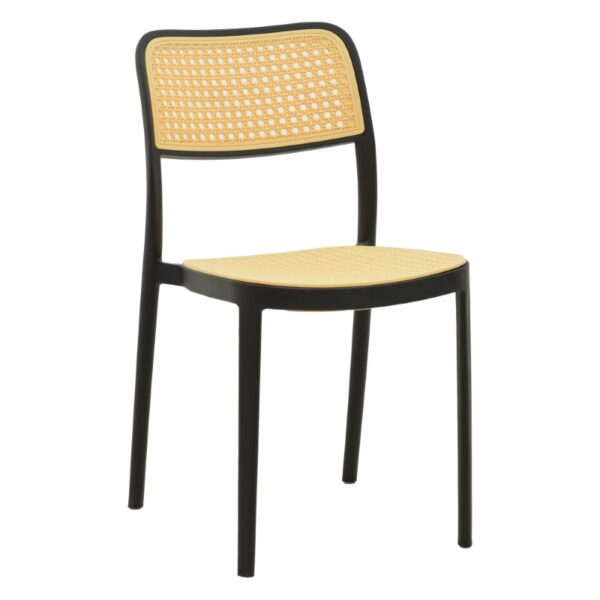 Καρέκλα Westley pakoworld pp φυσικό-μαύρο 55x47x81εκ - 292-000002