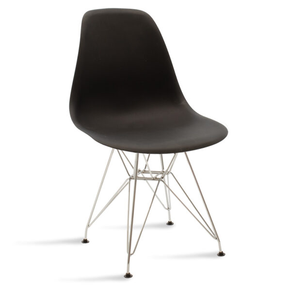 Καρέκλα Adelle pakoworld PP μαύρο-inox πόδι 46x55x81εκ - 292-000012