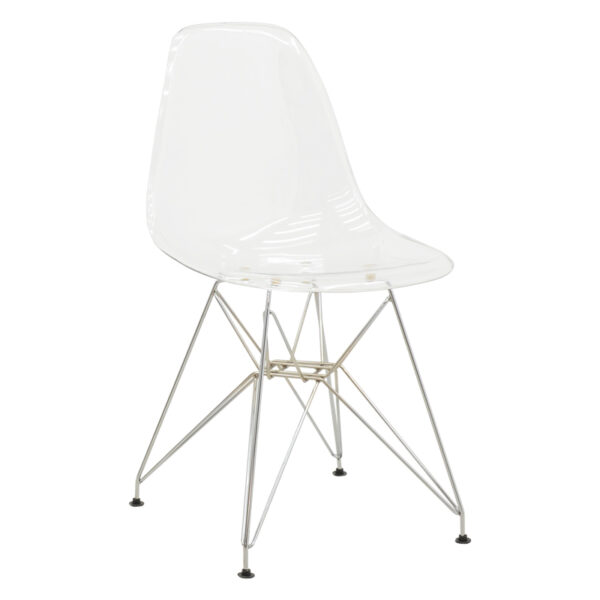 Καρέκλα Adelle pakoworld PP διάφανο-inox πόδι 46x55x81εκ - 292-000014