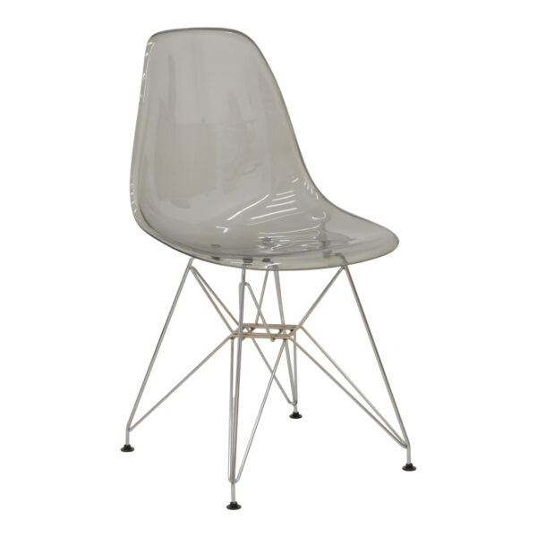 Καρέκλα Adelle pakoworld PP διάφανο γκρι-inox πόδι 46x55x81εκ - 292-000015