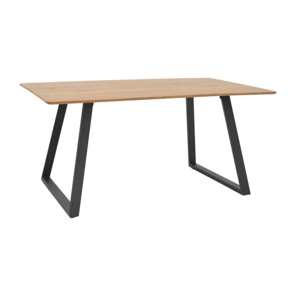 Τραπέζι Winor pakoworld φυσικό mdf-πόδι μαύρο μεταλλικό 140x80x75εκ - 292-000068
