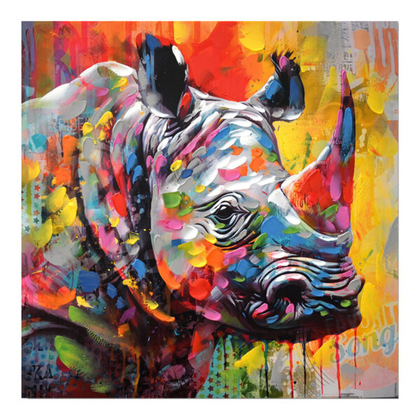 Πίνακας σε καμβά Rhinocery Inart 80x3x80εκ - 296-000003