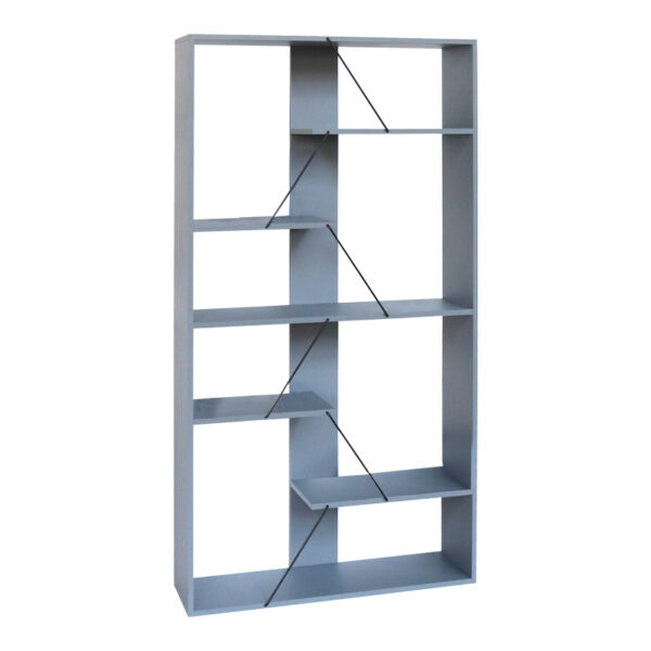 Βιβλιοθήκη Tars pakoworld γκρι-μαύρο 84x25.5x154.5εκ - 304-000010