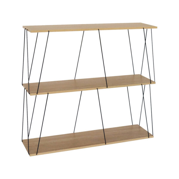 Βοηθητικό τραπέζι-ραφιέρα Tars pakoworld oak-μαύρο 80x30x69.2εκ - 304-000011