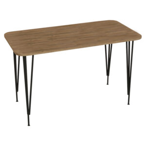 Τραπέζι Polkan pakoworld oak μελαμίνης-μαύρο μέταλλο 120x60x73εκ - 321-000031