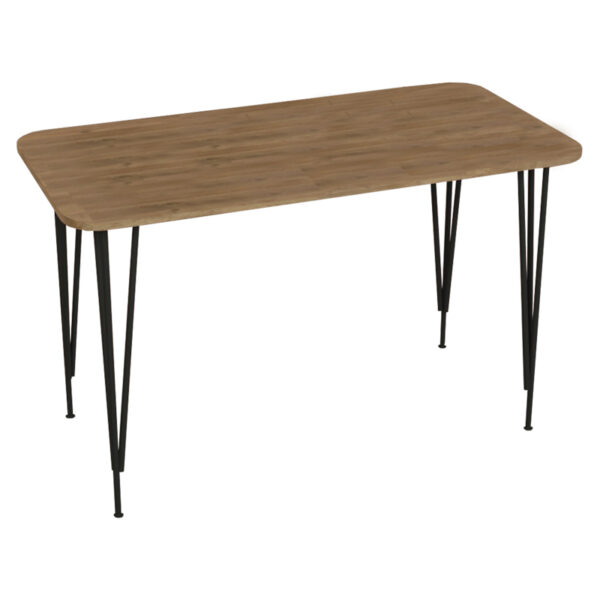 Τραπέζι Polkan pakoworld oak μελαμίνης-μαύρο μέταλλο 120x60x73εκ - 321-000031