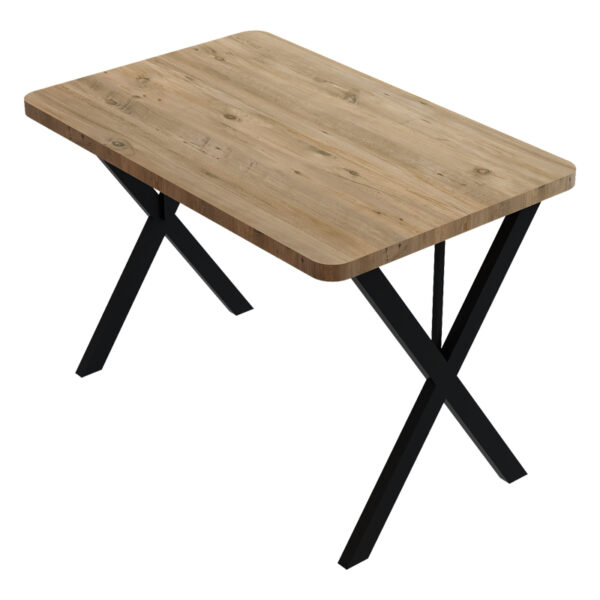 Τραπέζι Zeryin pakoworld oak μελαμίνης-μαύρο μέταλλο 110x70x75εκ - 321-000084