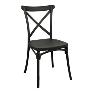 Καρέκλα Crossie pakoworld pp σε μαύρη απόχρωση 38x46.5x82εκ - 326-000013