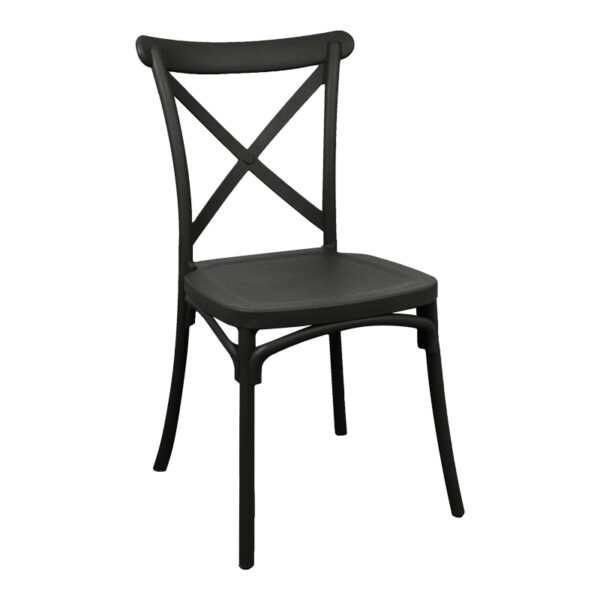 Καρέκλα Crossie pakoworld pp σε μαύρη απόχρωση 38x46.5x82εκ - 326-000013