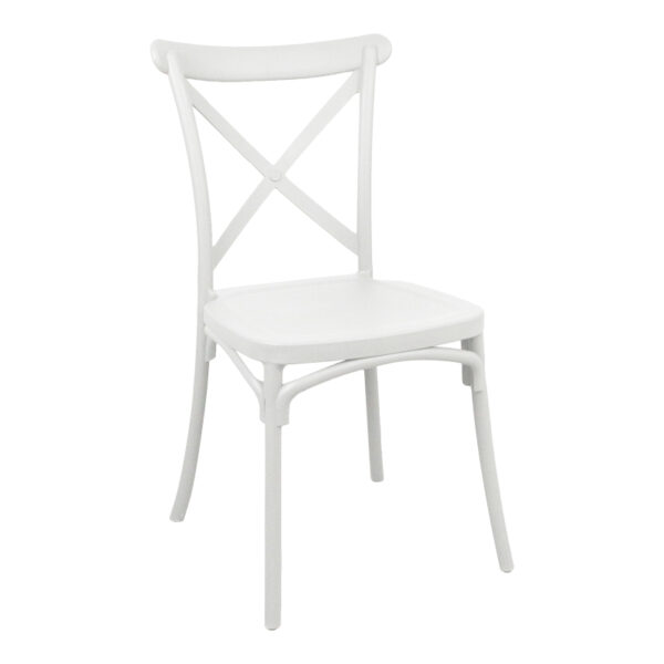 Καρέκλα Crossie pakoworld pp σε λευκή απόχρωση 38x46.5x82εκ - 326-000014