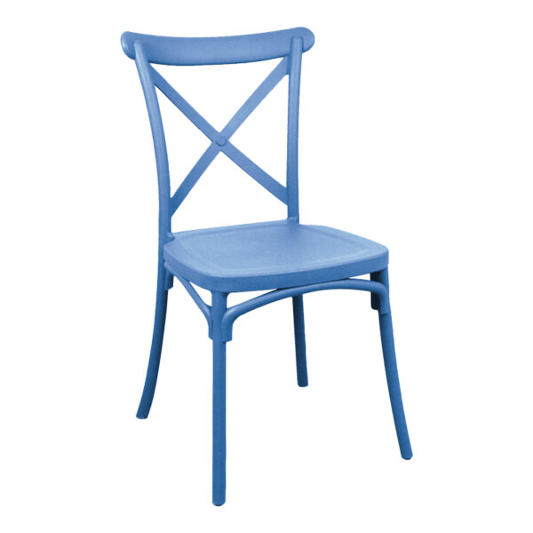 Καρέκλα Crossie pakoworld pp σε απόχρωση μπλε 38x46.5x82εκ - 326-000015