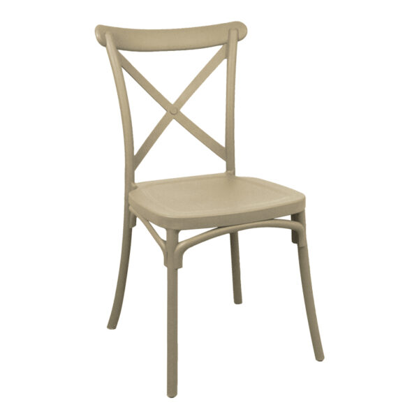 Καρέκλα Crossie pakoworld pp σε απόχρωση cappucino 38x46.5x82εκ - 326-000016
