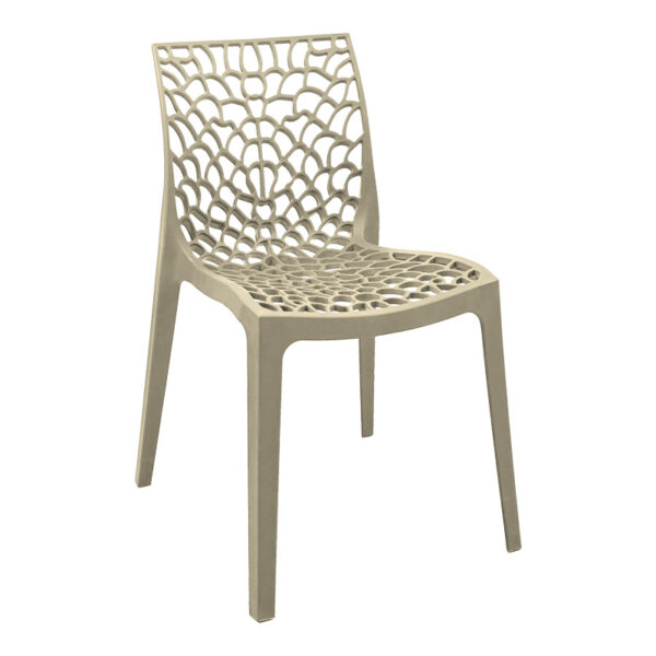 Καρέκλα στοιβαζόμενη Hush pakoworld pp σε cappuccino απόχρωση 50x57x81εκ - 326-000036