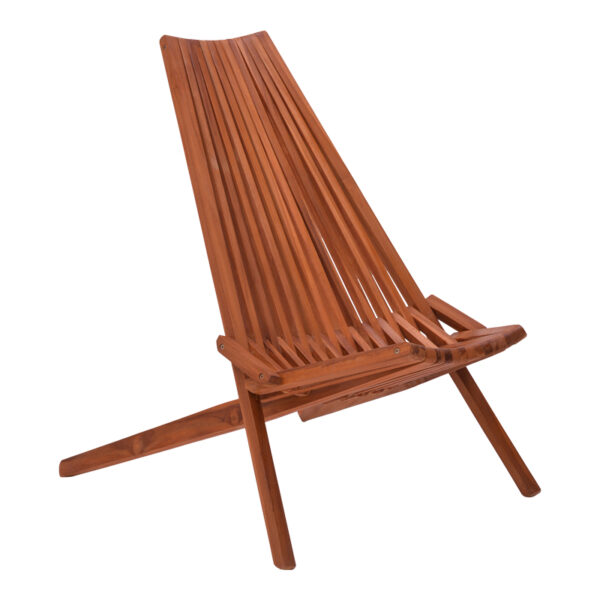 Πολυθρόνα Phoenox pakoworld πτυσσόμενη φυσικό teak ξύλο 101x63x80εκ - 335-000005