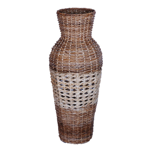 Βάζο Valeni Inart μπανάνα ξύλο σε φυσική απόχρωση 40x40x100εκ - 337-000019
