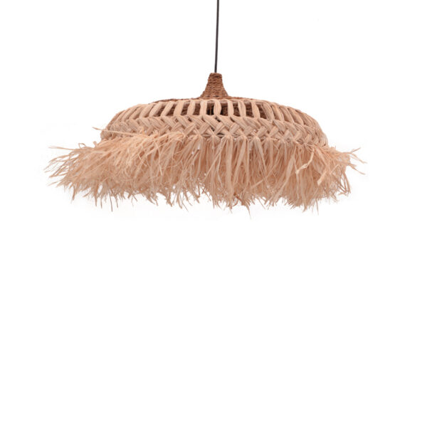 Φωτιστικό οροφής Borobe Inart sisal σε φυσικό χρώμα Φ80x45εκ - 339-000001