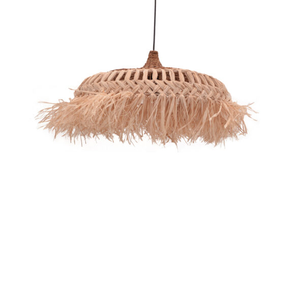Φωτιστικό οροφής Borobe Inart sisal σε φυσικό χρώμα Φ60x35εκ - 339-000002