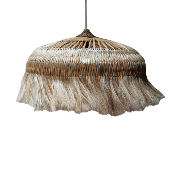 Φωτιστικό οροφής Garrie Inart abaca σε φυσικό χρώμα Φ80x50εκ - 339-000020