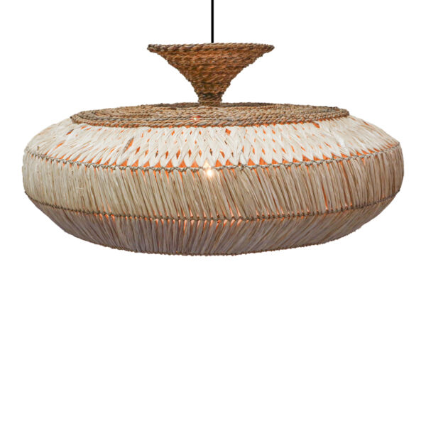 Φωτιστικό οροφής Lafrene Inart sisal σε φυσικό χρώμα Φ90x43εκ - 339-000022