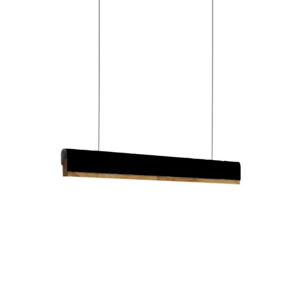 Φωτιστικό οροφής Rafmole pakoworld led μαύρο μέταλλο-ξύλο 120x7.5εκ - 342-000059