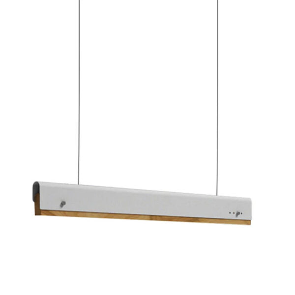 Φωτιστικό οροφής Rafmole pakoworld Led λευκό μέταλλο-ξύλο 120x7.5εκ - 342-000060