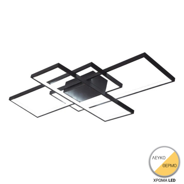 Φωτιστικό οροφής Luxane pakoworld led μαύρο μέταλλο 105x60x7εκ - 342-000062