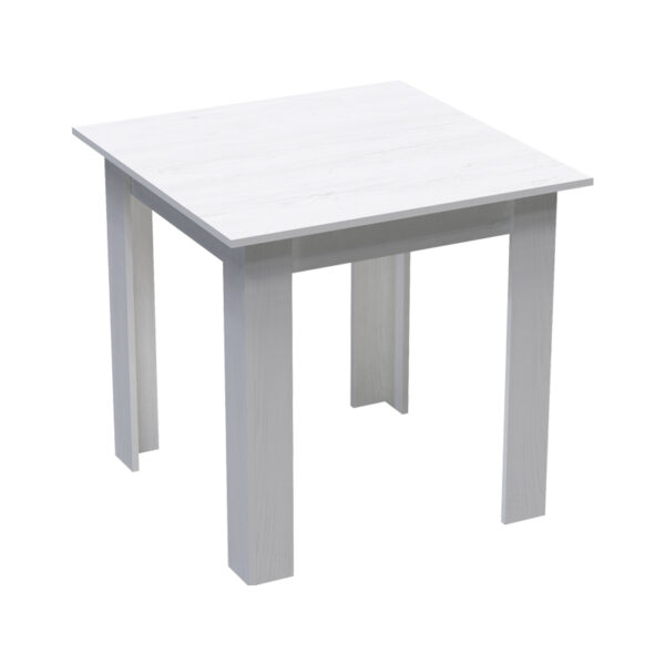 Τραπέζι Manka I pakoworld σε λευκή απόχρωση 80x80x77εκ - 361-000005