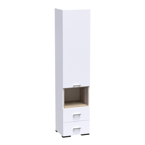 Βιτρίνα-στήλη Toscana pakoworld σε λευκή απόχρωση 50x42x222.5εκ - 361-000023