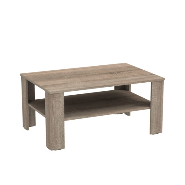Τραπέζι σαλονιού Κhofi pakoworld σε sonoma truffle απόχρωση 90x60x42.3εκ - 361-000029
