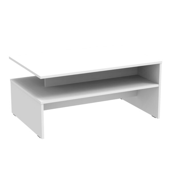 Τραπέζι σαλονιού Kolya pakoworld σε λευκή απόχρωση 90x60x42.3εκ - 361-000030