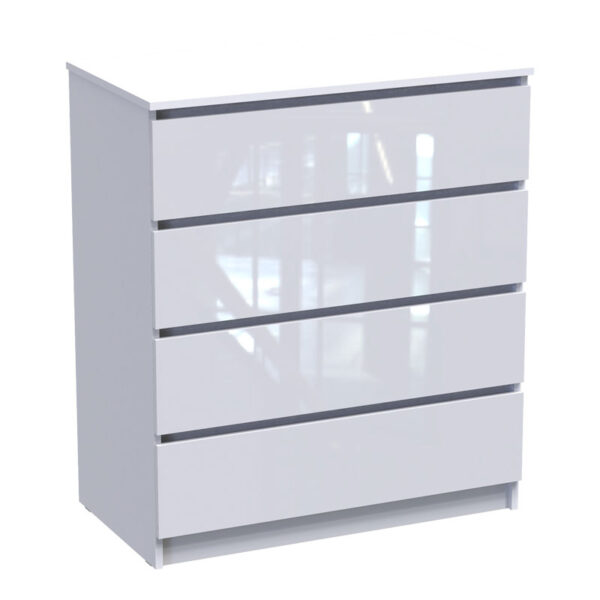 Συρταριέρα Dicama pakoworld mdf σε λευκη glossy απόχρωση 90x47x101εκ - 361-000046